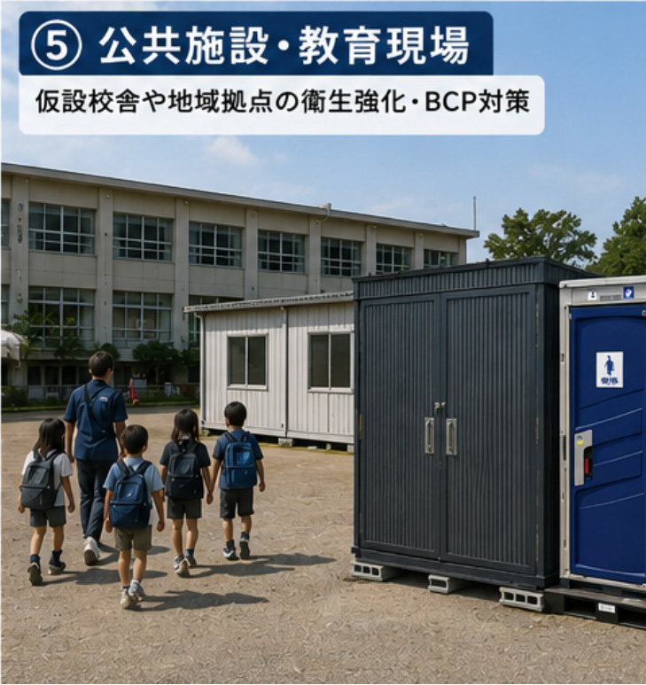 公共施設・教育現場(仮設校舎や地域拠点の衛生強化・BCP対策)
