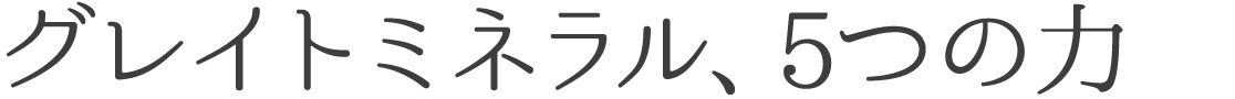 グレイトミネラル、5つの力